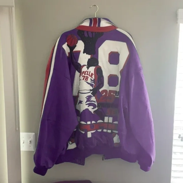 Pelle Pelle Purple Basketball Leather Jacket