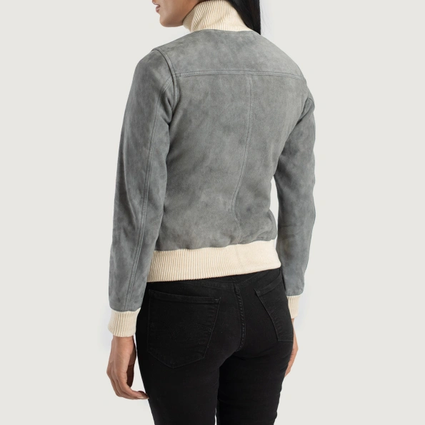 Women's Grey Flight leather jacket | Pelle Pelle Store