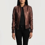 Pelle Pelle Women's Brown Leather Jacket | Bomber Jacket