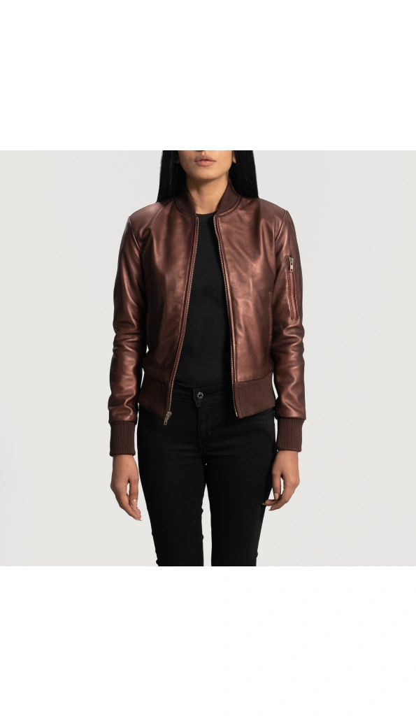 Pelle Pelle Women's Brown Leather Jacket | Bomber Jacket