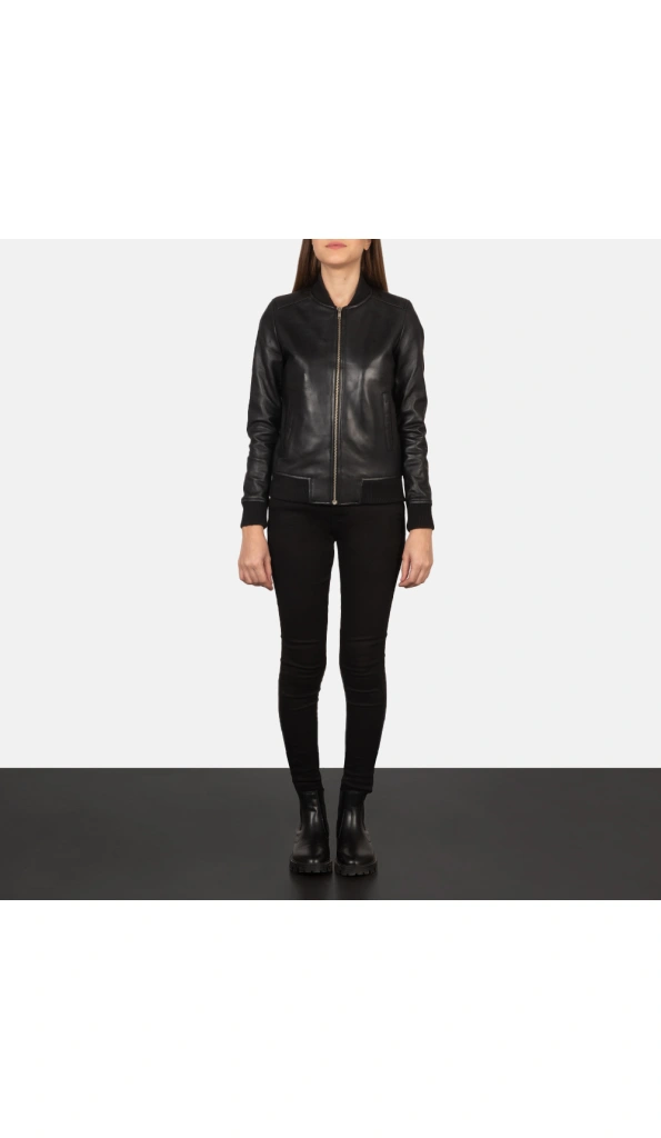 Women's Black Flight Leather Jacket | Pelle Pelle Store