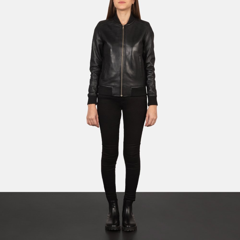 Women's Black Flight Leather Jacket | Pelle Pelle Store