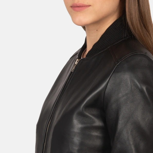 Women's Black Flight Leather Jacket | Pelle Pelle Store