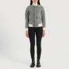 Women's Grey Flight leather jacket | Pelle Pelle Store, Grey Jacket, Grey Flight Jacket, Flight Leather Jacket, Leather Jacket, Women's Leather Jacket