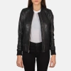 Women's Black Flight Leather Jacket | Pelle Pelle Store