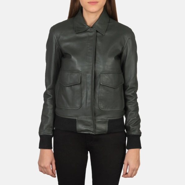 Pelle Pelle Green Flight Leather Jacket | Bomber Jacket