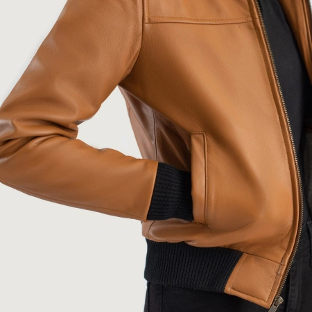 Brown Hooded Flight Leather Jacket | Pelle Pelle Store