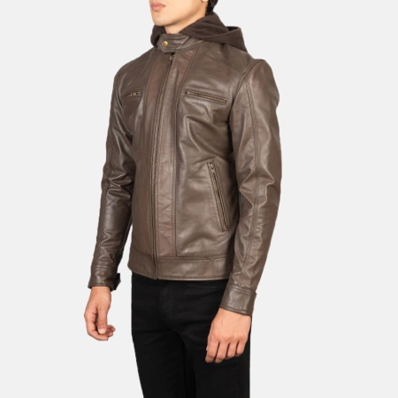 Pelle Pelle Brown Motorcycle Hooded Jacket | Biker Jacket