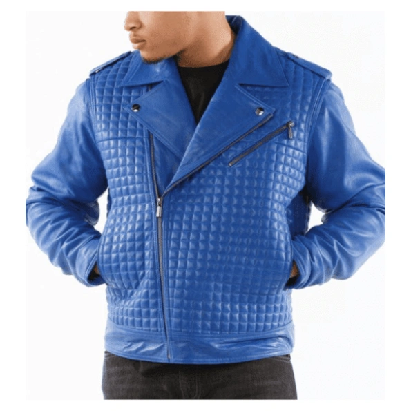 Pelle Pelle Blue Houndstooth Men Jacket