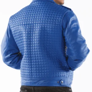 Pelle Pelle Blue Houndstooth Men Jacket | Leather Jacket