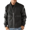 Pelle Pelle Black Wool Leather Jacket