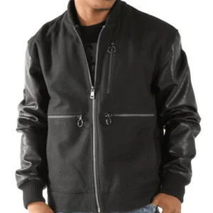 Pelle Pelle Black Wool Leather Jacket | Men Jacket