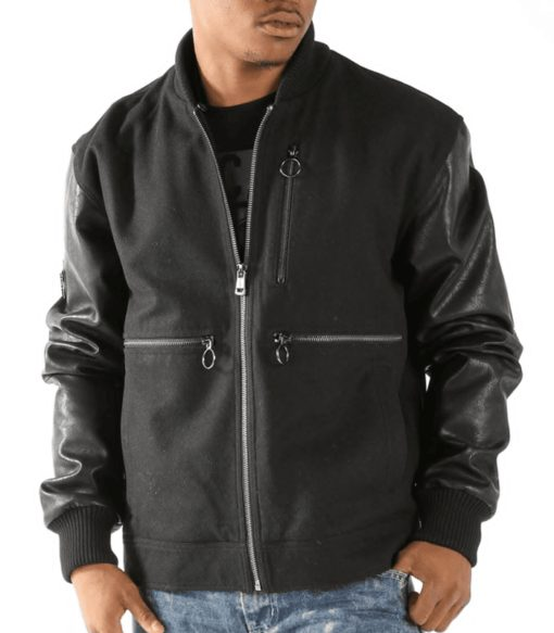 Pelle Pelle Black Wool Leather Jacket | Men Jacket