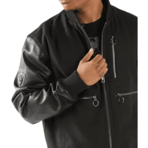 Pelle Pelle Black Wool Leather Jacket | Men Jacket view 2