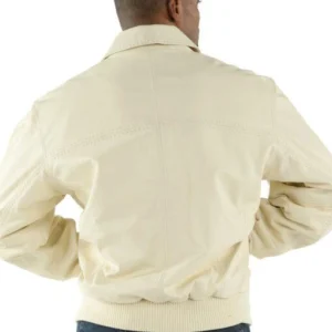 Pelle Pelle Men Plain Soft Leather Jacket | White Jacket view 2