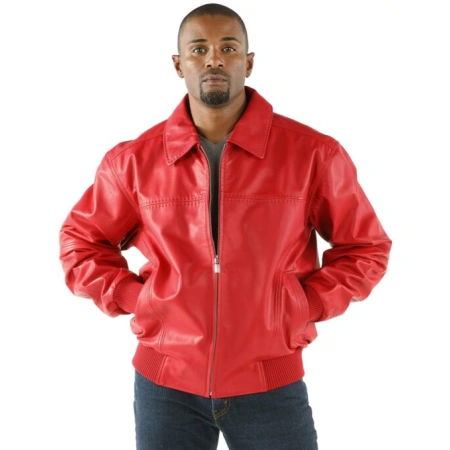 Pelle Pelle Plain Soft Leather Red Jacket