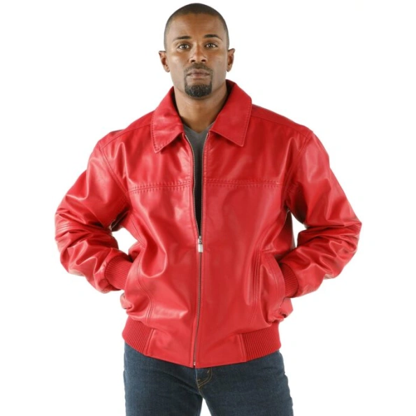 Pelle Pelle Plain Soft Leather Red Jacket