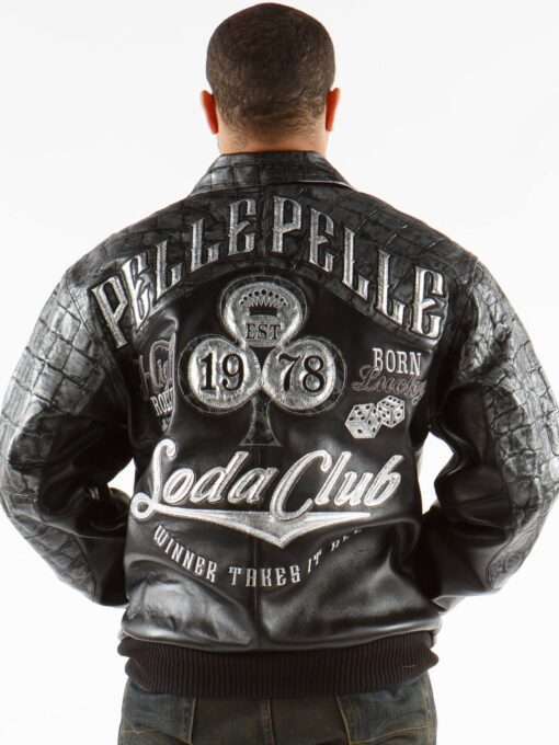 Pelle Pelle High Rollers Croc Leather Jacket | Black Jacket