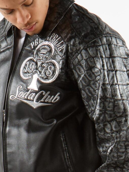 Pelle Pelle High Rollers Croc Leather Jacket | Black Jacket view 4