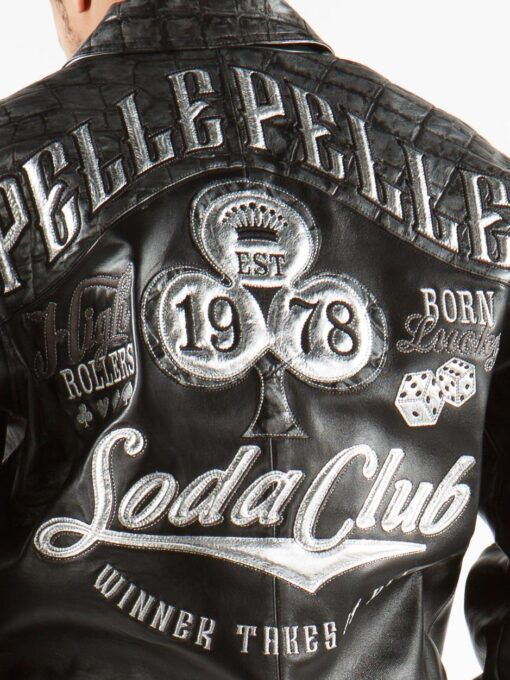 Pelle Pelle High Rollers Croc Leather Jacket | Black Jacket view 3