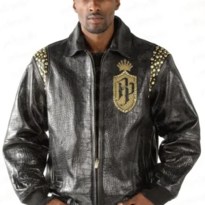 Pelle Pelle Black Croc Leather Jacket | Men Jacket