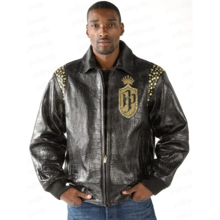 Pelle Pelle Black Croc Leather Jacket