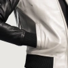 Black And White Leather Flight Jacket Women