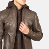 Pelle Pelle Brown Motorcycle Hooded Jacket | Biker Jacket