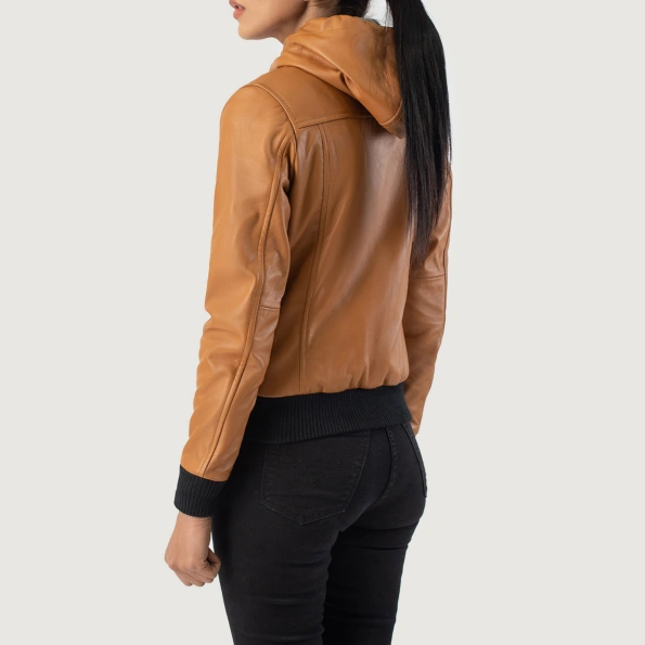 Brown Hooded Flight Leather Jacket | Pelle Pelle Store