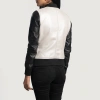 Black And White Leather Flight Jacket Women