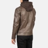 Pelle Pelle Brown Motorcycle Hooded Jacket | Biker Jacket