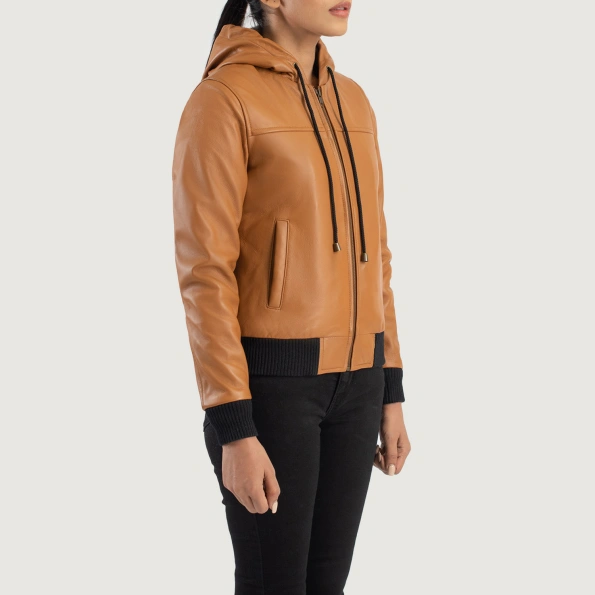 Brown Hooded Flight Leather Jacket | Pelle Pelle Store