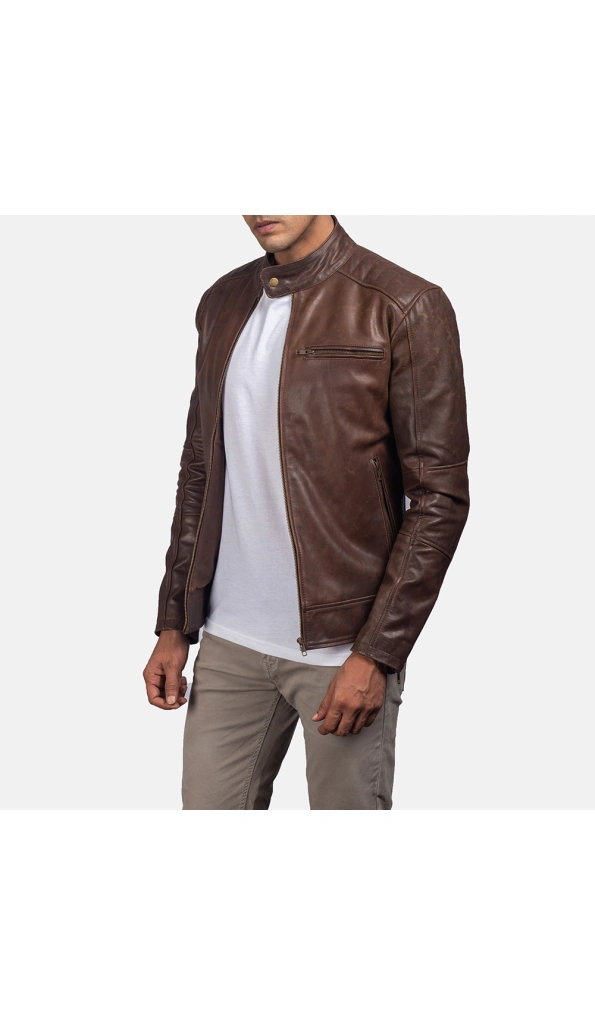 Pelle Pelle Brown Leather Moto Jacket | Pelle Pelle Store