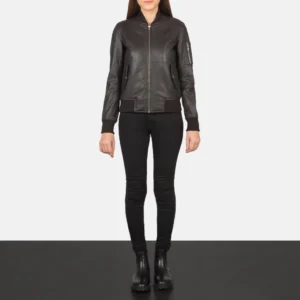Women's Brown Leather Bomber Jacket | Pelle Pelle Store