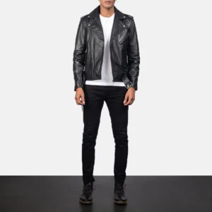 Alley Black Motorcycle Leather Jacket | Biker Jacket