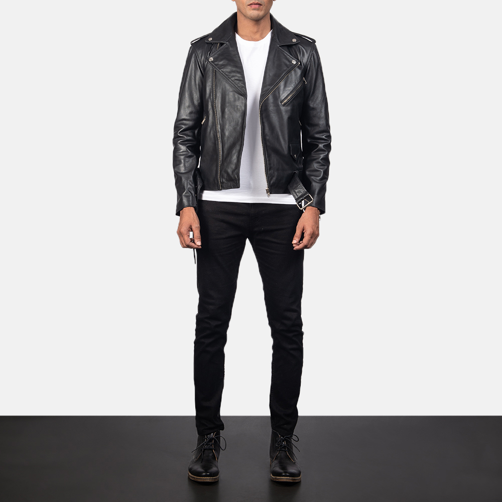 Alley Black Motorcycle Leather Jacket | Biker Jacket