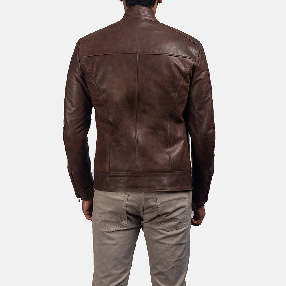 Pelle Pelle Brown Leather Moto Jacket | Pelle Pelle Store view 2