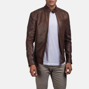 Brown Motorcycle Leather Jacket | Pelle Pelle Store view 1