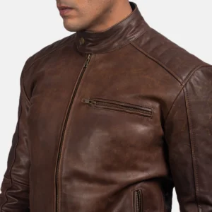 Brown Motorcycle Leather Jacket | Pelle Pelle Store view 4
