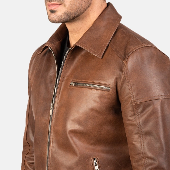 Pelle Pelle Brown Biker Leather Jacket | Motorcycle Jacket