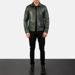 Pelle Pelle Green Leather Biker Jacket | Pelle Pelle Store