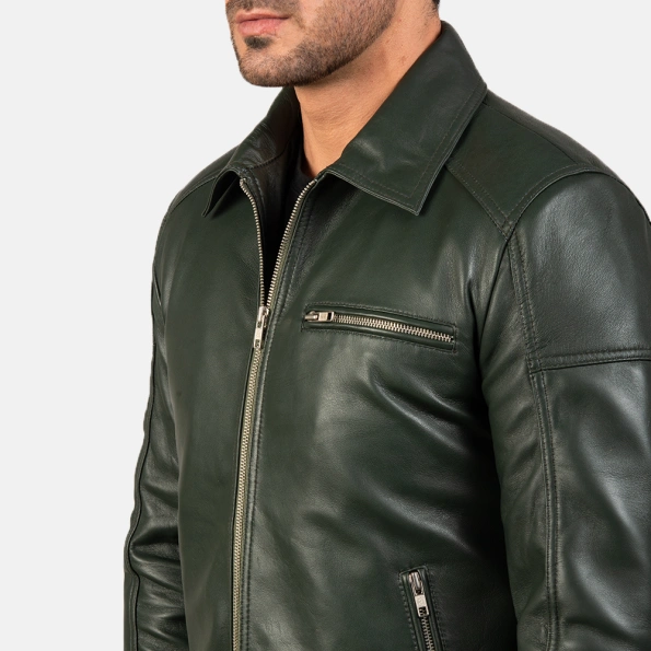 Pelle Pelle Green Leather Biker Jacket | Pelle Pelle Store