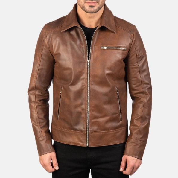 Pelle Pelle Brown Biker Leather Jacket | Motorcycle Jacket