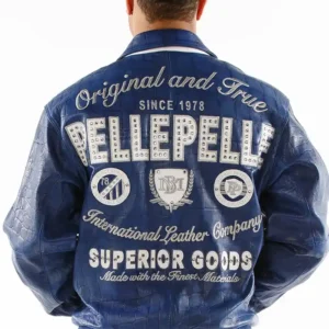 Pelle Pelle Blue MB Croc Leather Jacket | Men Jacket view 2