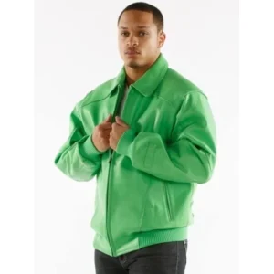 Pelle Pelle Green Plush Leather Jacket | Men Jacket