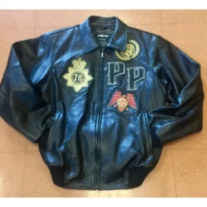 Pelle Pelle Patches MB Black Leather Jacket | Men & Women