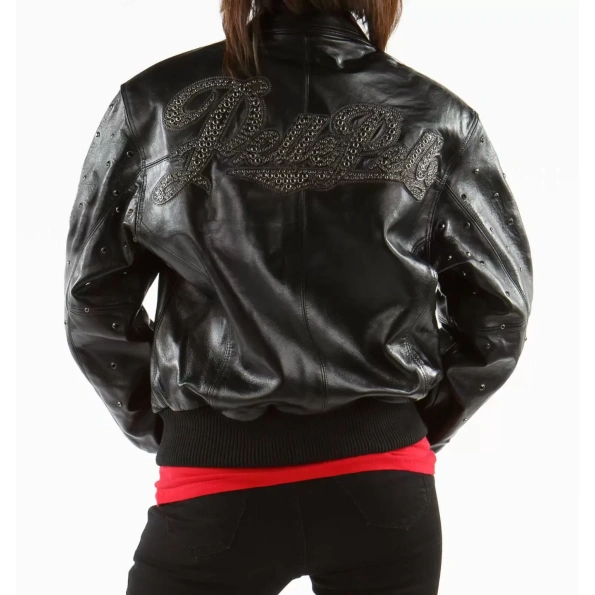 Pelle Pelle Women Black Studs Leather Jacket view 2
