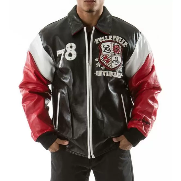 Pelle Pelle Men Invincible MB Leather Jacket | Red & Black