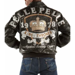 Pelle Pelle Men King Thrones Leather Jacket | Black Jacket