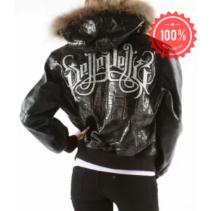 Pelle Pelle Women Black Croc Leather Jacket view 2